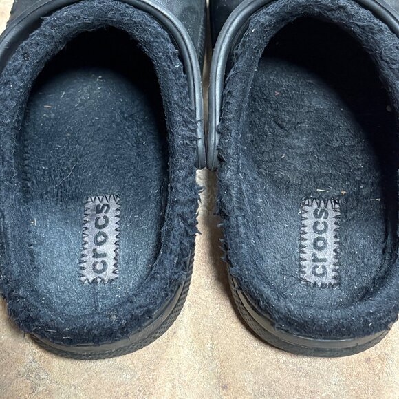 Crocs Baya Lined Clog Black Warm Fuzzy Lining Slip-On Casual Shoes 6 M 8 W - Picture 6 of 10
